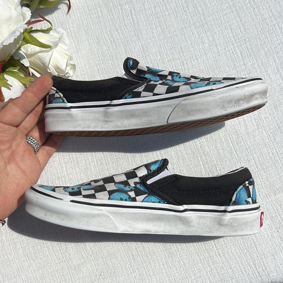 VANS BUTTERFLY CHECKERED SLIP-ON TRUE WHITE SIZE M 4. F 5.5 - Picture 11 of 16